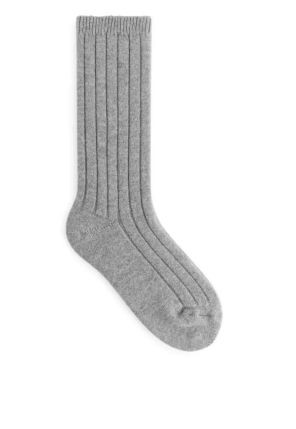 Recycled Cashmere Blend Socks - Grey