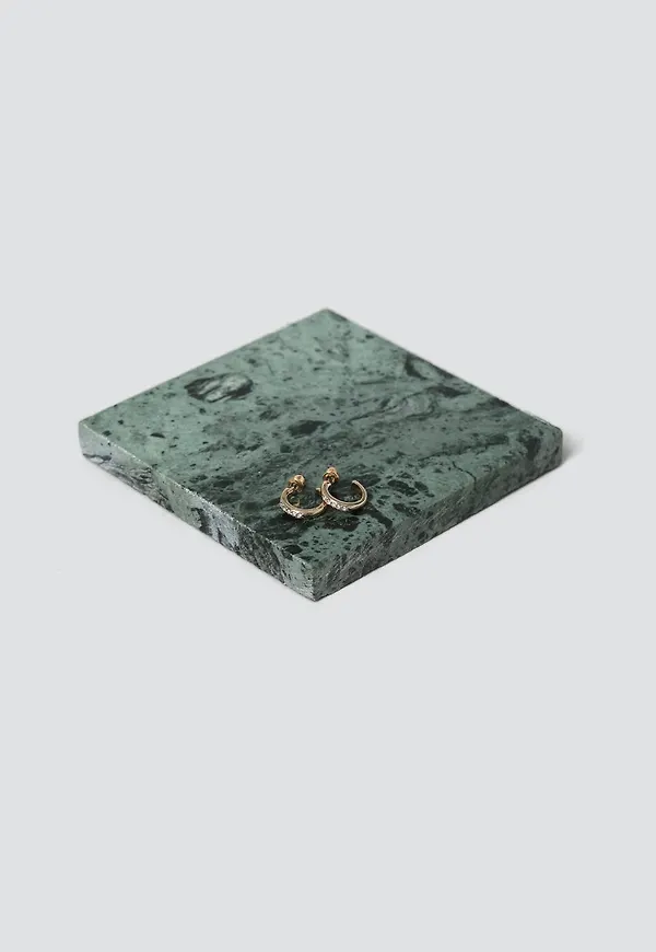 Recycled Refined Half Pave Mini Hoop Earrings