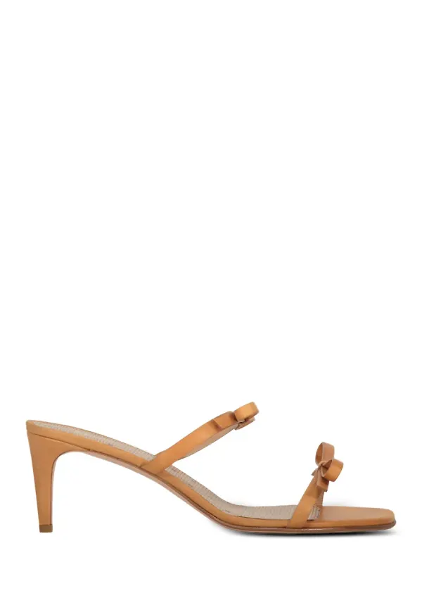 RED(V) bow-detail leather sandals - Brun