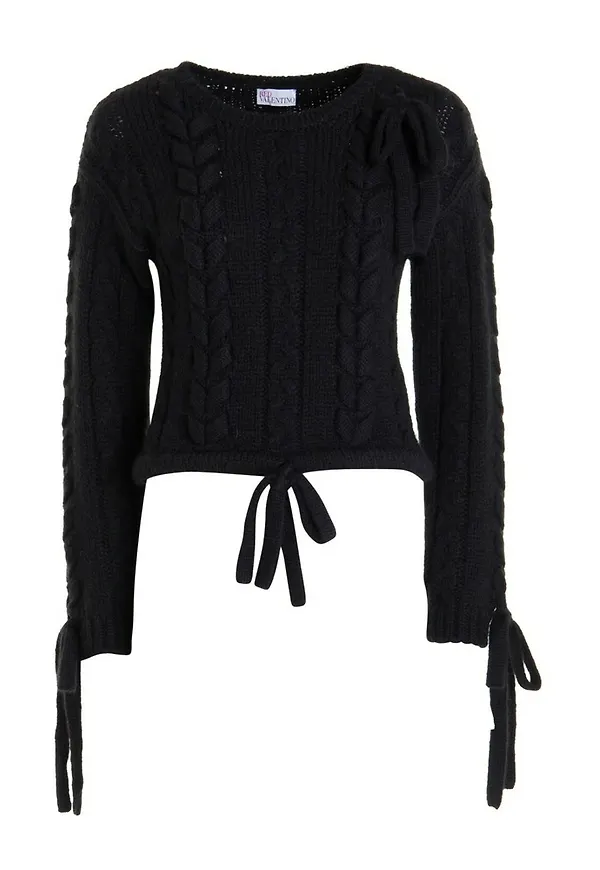 RED Valentino - Stickade tröjor & koftor - Svart - Dam - Storlek: Xs,M
