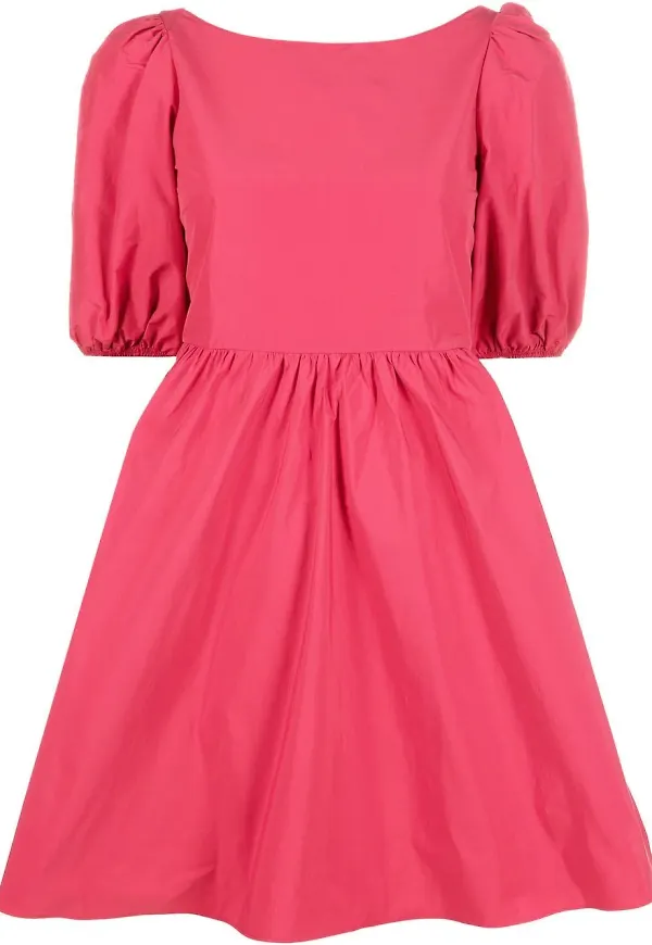 RED Valentino A-linjeformad klänning med puffärm - Rosa