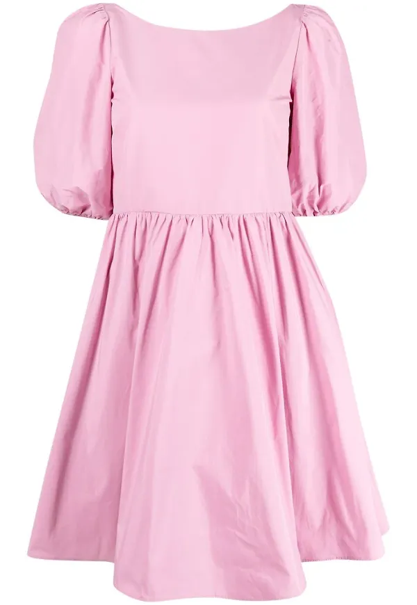 RED Valentino A-linjeformad klänning med puffärm - Rosa