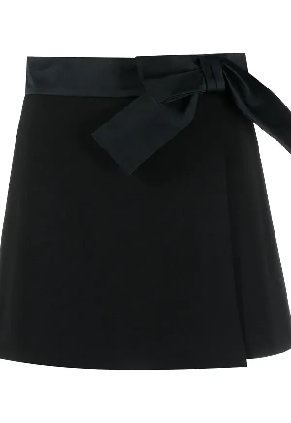 RED Valentino A-linjekjol med rosett - Svart