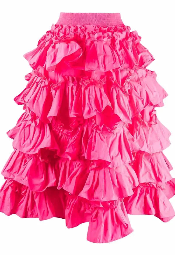 RED Valentino A-linjekjol med volang - Rosa