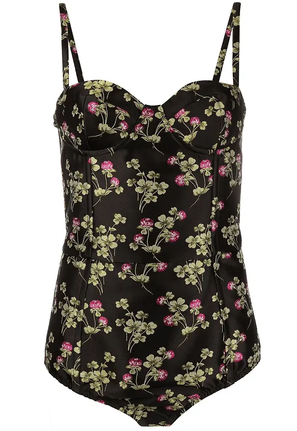 RED Valentino blommig body - Svart