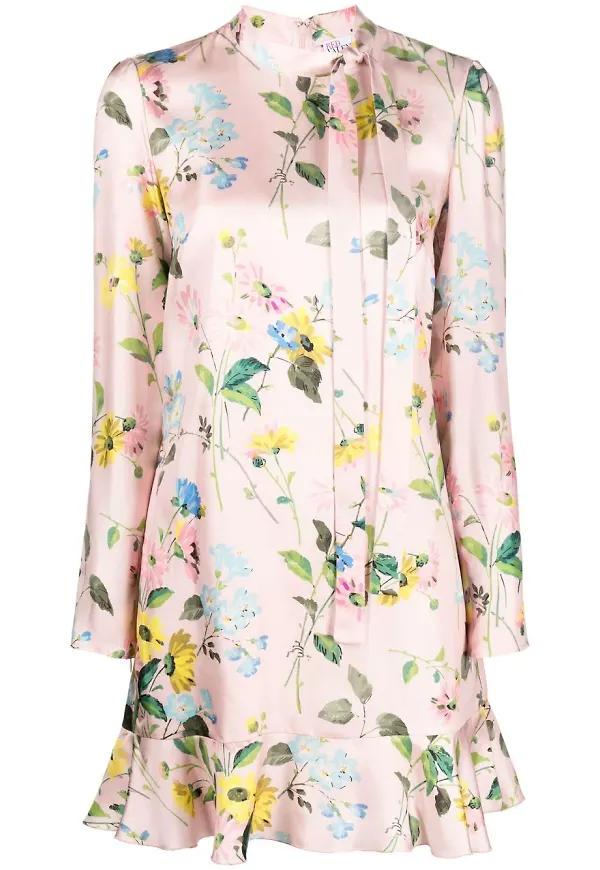 RED Valentino blommig miniklänning - Rosa