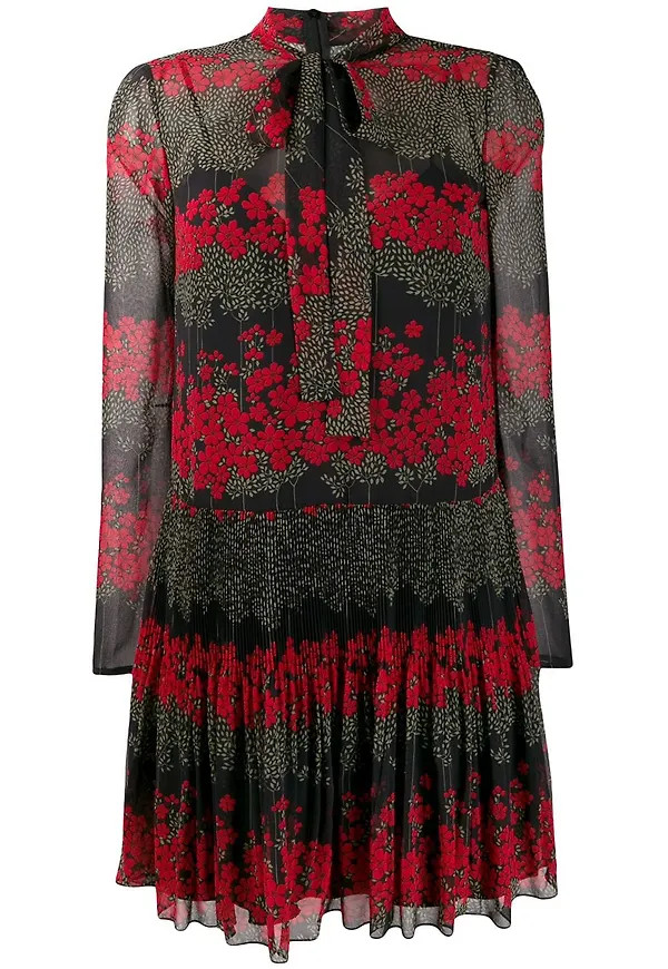 RED Valentino blommig miniklänning - Svart