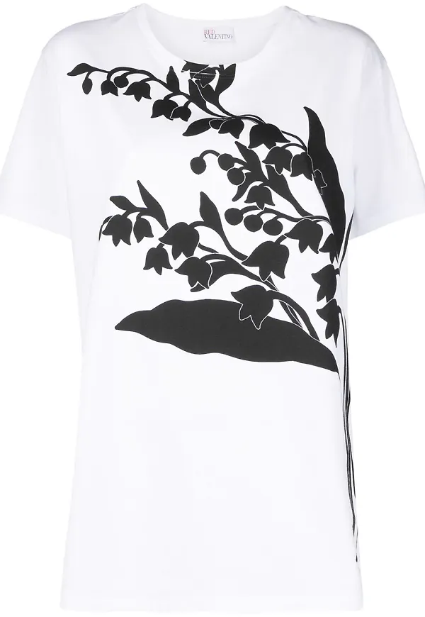 RED Valentino blommig t-shirt - Vit