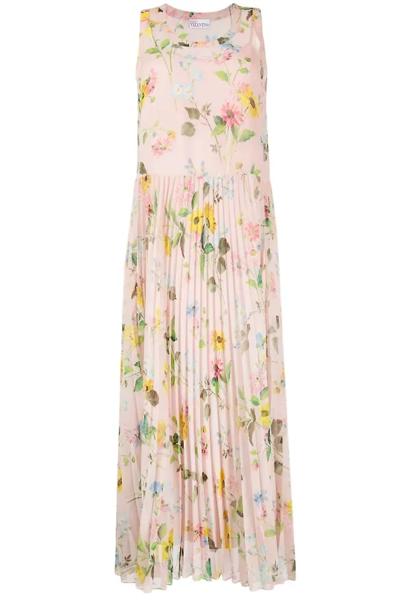 RED Valentino blommig ärmlös klänning - Rosa