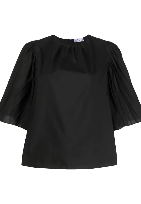 RED Valentino blus med volangärm - Svart