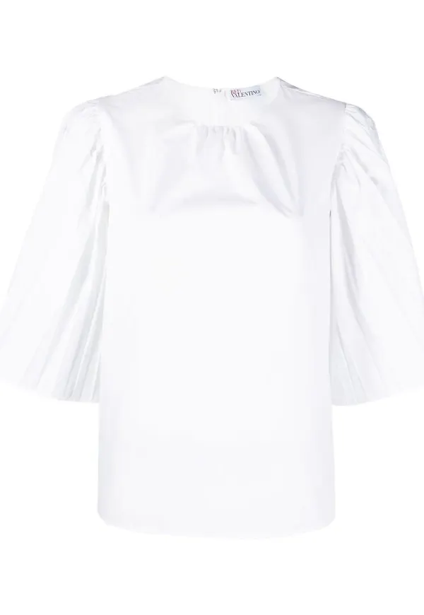 RED Valentino blus med volangärm - Vit