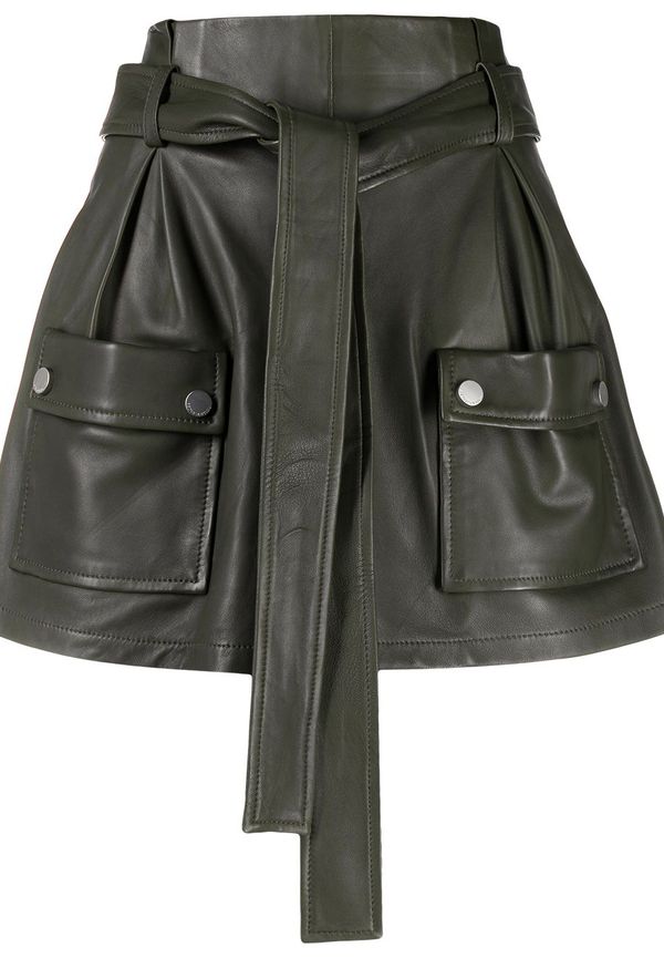 RED Valentino byxkjol med knytning - Grön