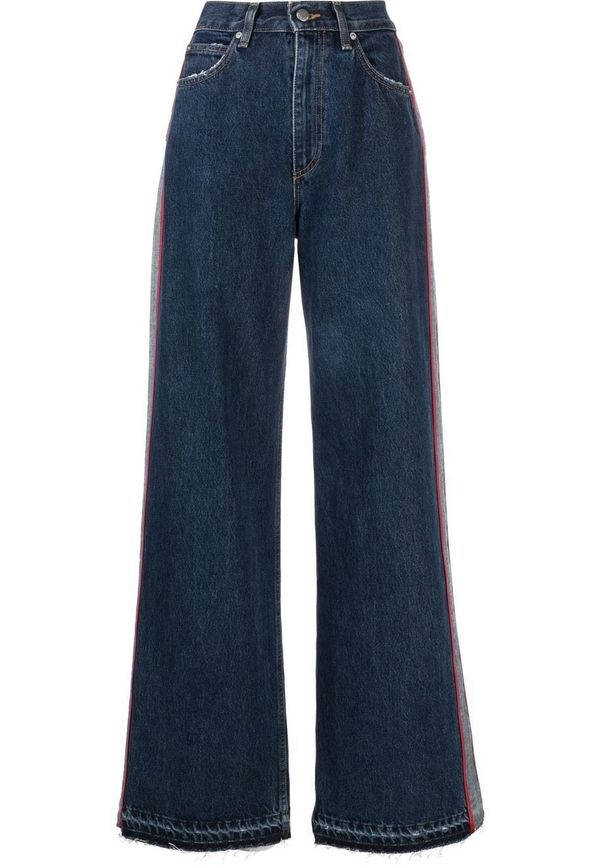 RED Valentino byxor med sidorand - Blå