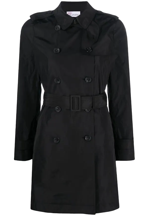 RED Valentino dubbelknäppt trenchcoat - Svart
