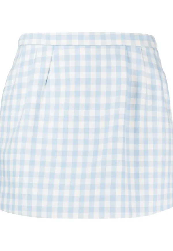 RED Valentino ginghamrutig kort byxkjol - Blå