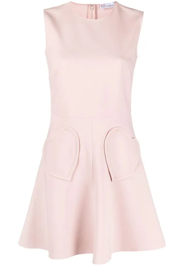 RED Valentino heart-patch mini dress - Rosa