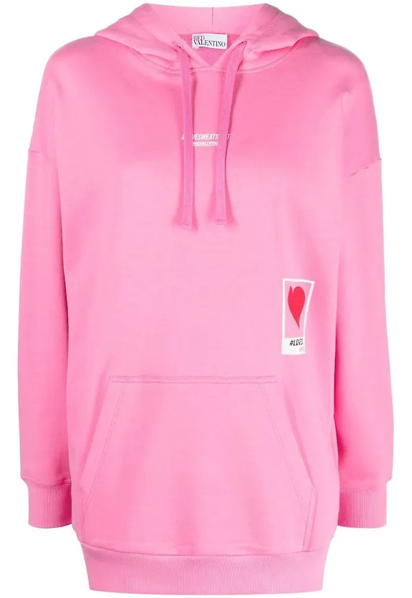 RED Valentino hoodie med slogan - Rosa