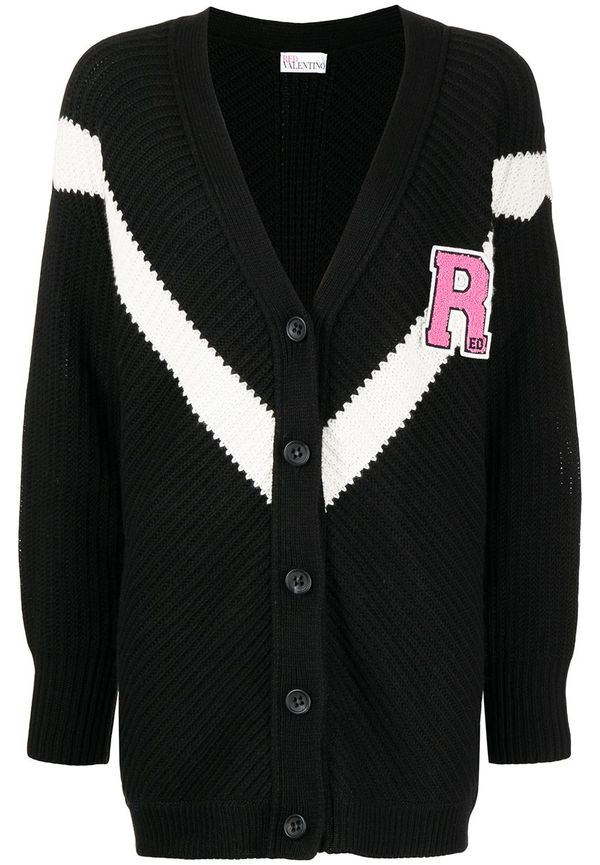 RED Valentino kofta med logotypmärke - Svart