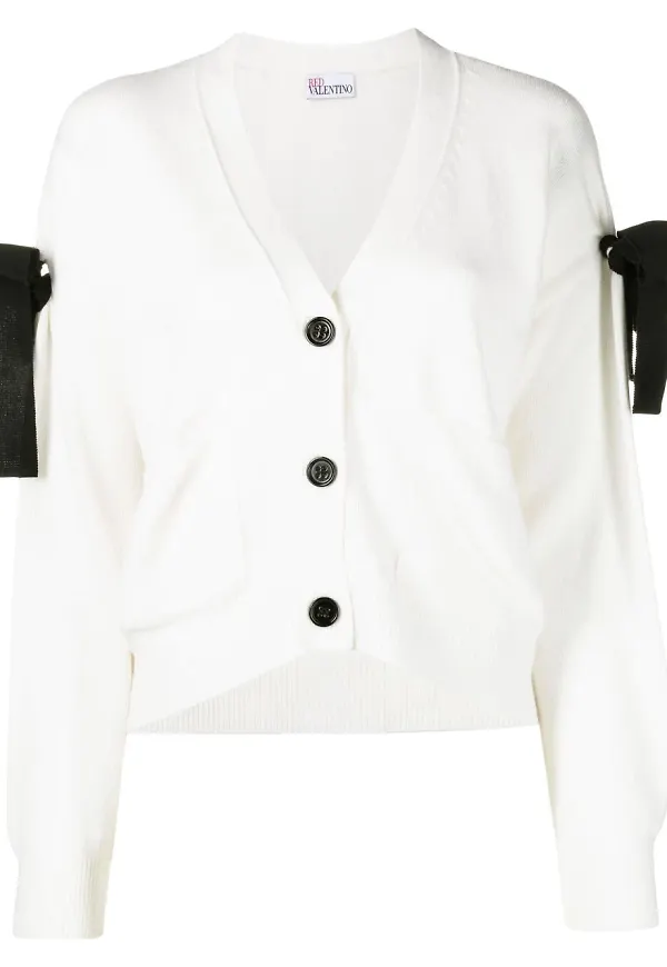 RED Valentino kofta med rosett - Neutral