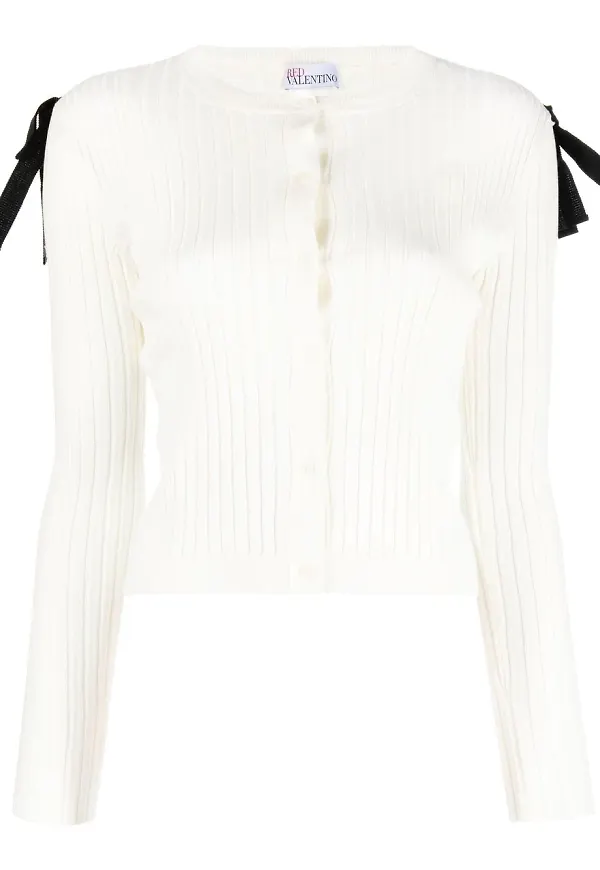 RED Valentino kofta med rosett - Neutral