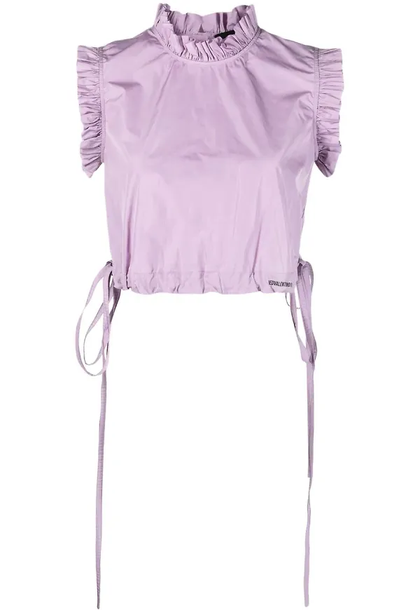 RED Valentino kort blus med öppen rygg - Lila