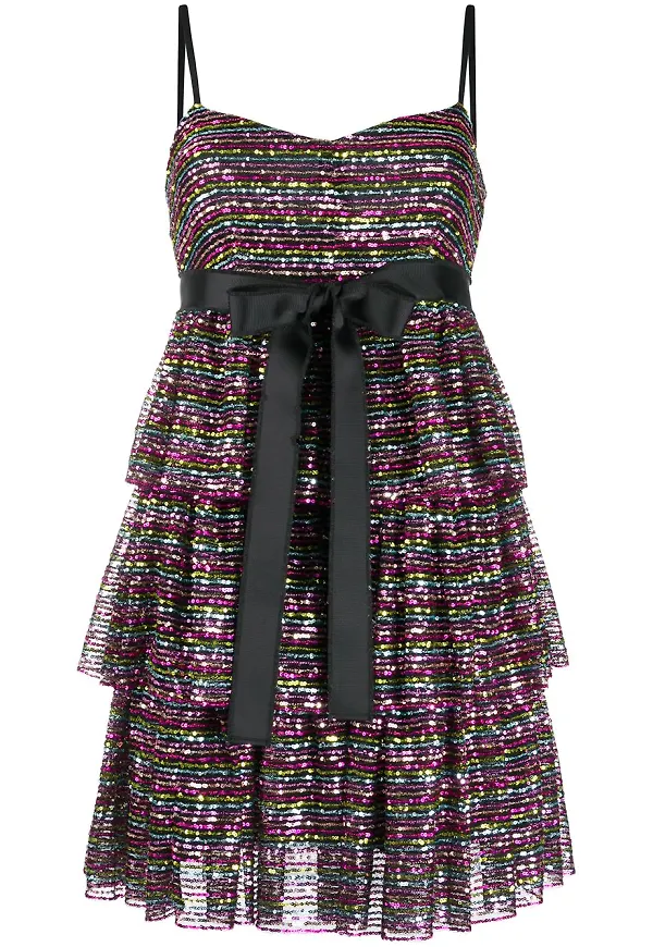 RED Valentino kort paljettklänning - Svart