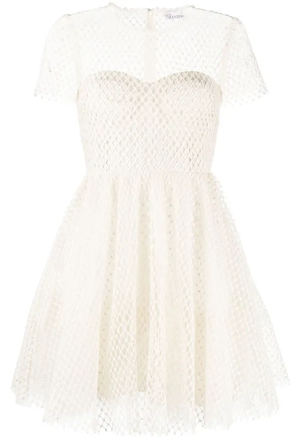 RED Valentino kortärmad miniklänning - Vit