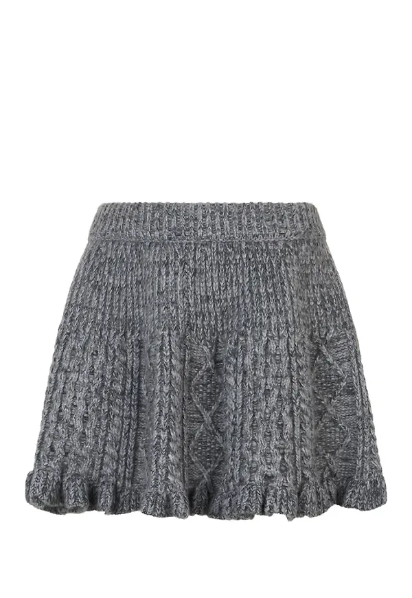 RED Valentino midikjol med volang - Grå