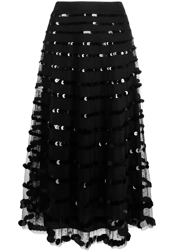 RED Valentino minikjol med paljetter - Svart