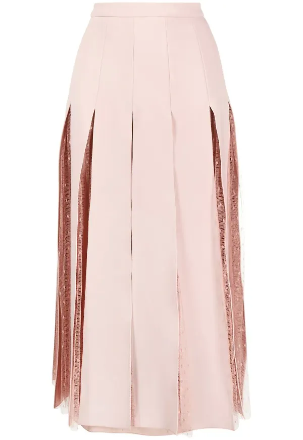 RED Valentino plisserad midikjol - Rosa