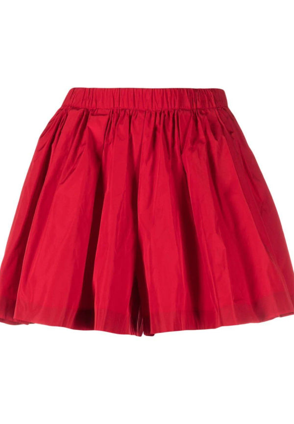 RED Valentino plisserade shorts med vida ben - Röd