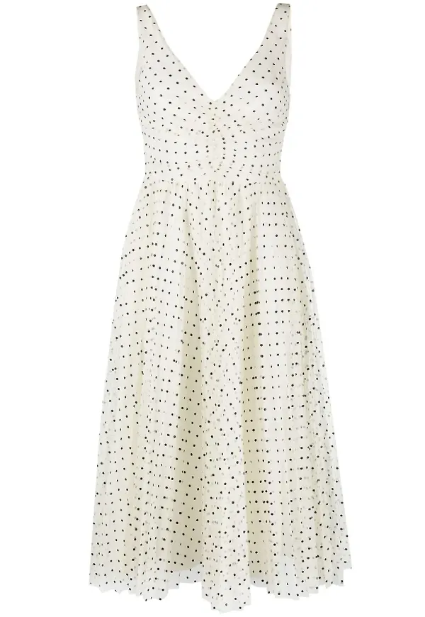 RED Valentino prickig utsvängd klänning - Neutral – Farfetch