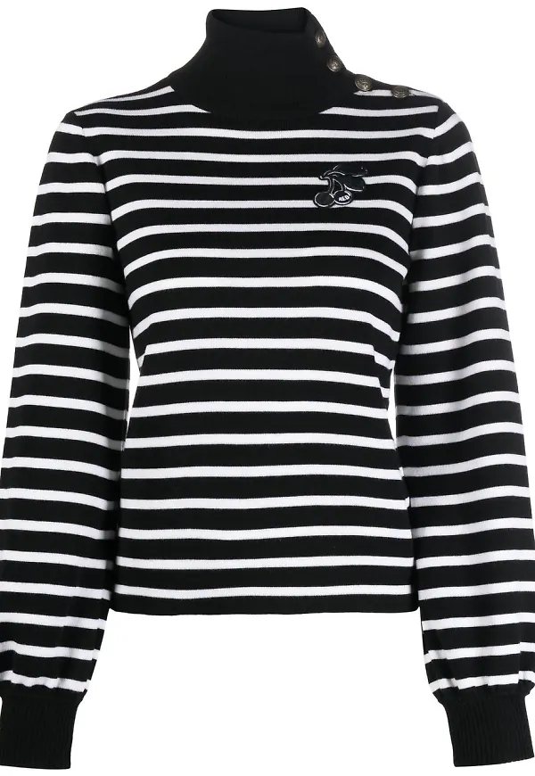 RED Valentino randig tröja med körsbär - Svart