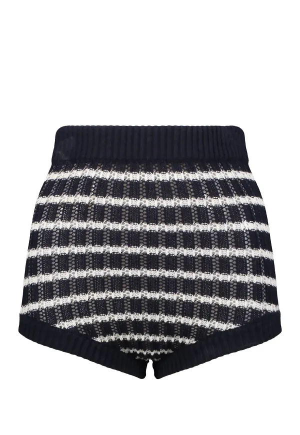 RED Valentino randiga pointellestickade shorts - Svart