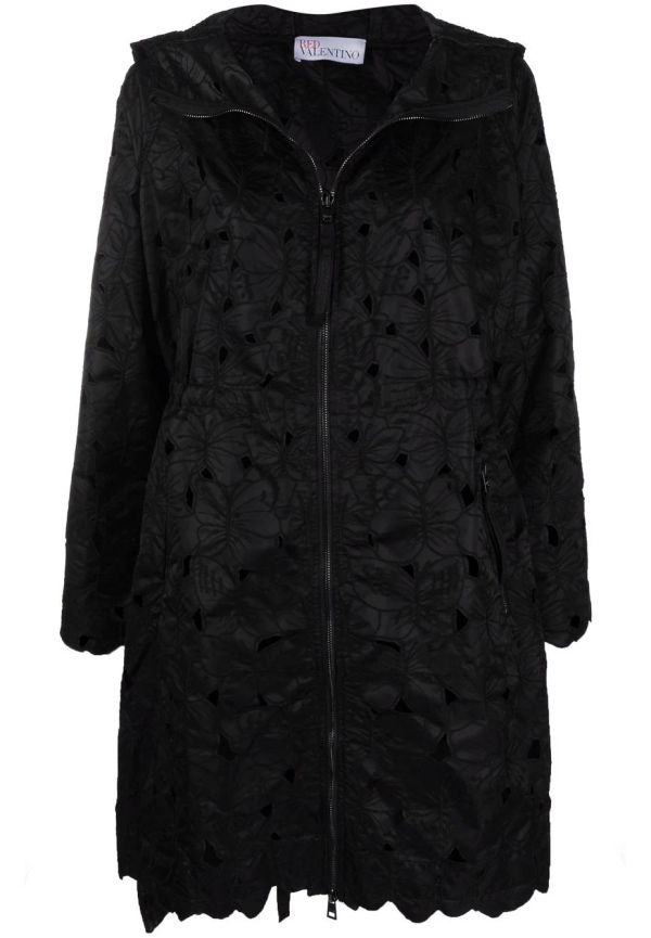 RED Valentino regnkappa med utskuren fjäril - Svart