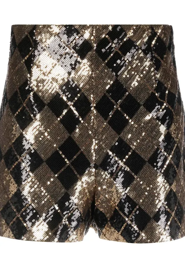 RED Valentino rutiga shorts - Svart