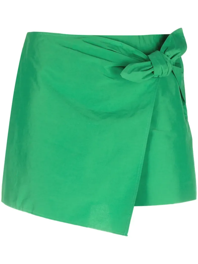 RED Valentino shorts med knutdetalj - Grön