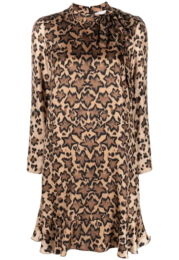 RED Valentino sidenklänning med tryck - Neutral