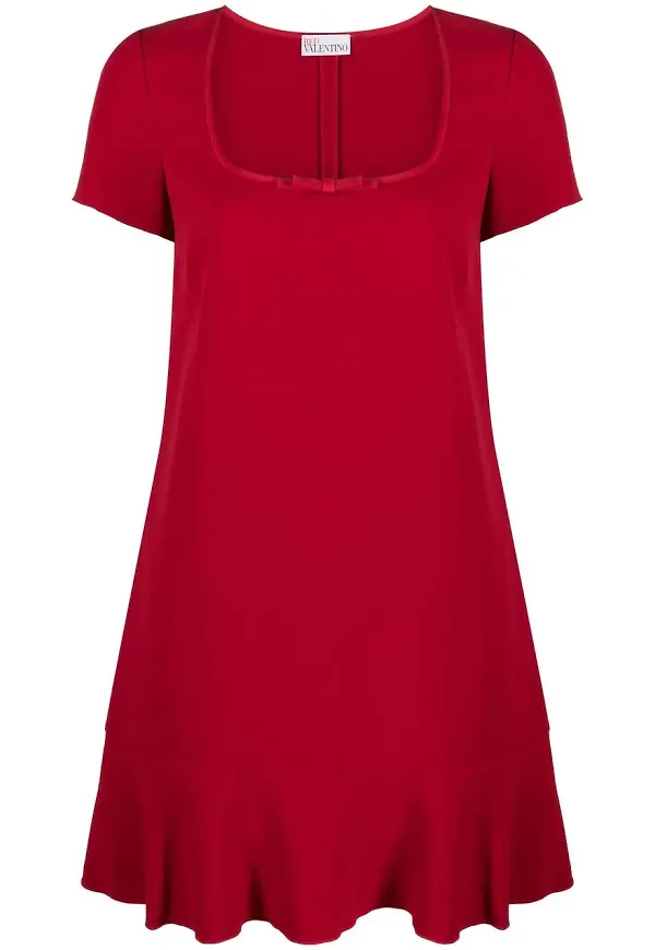 RED Valentino skiftklänning med peplum - Röd
