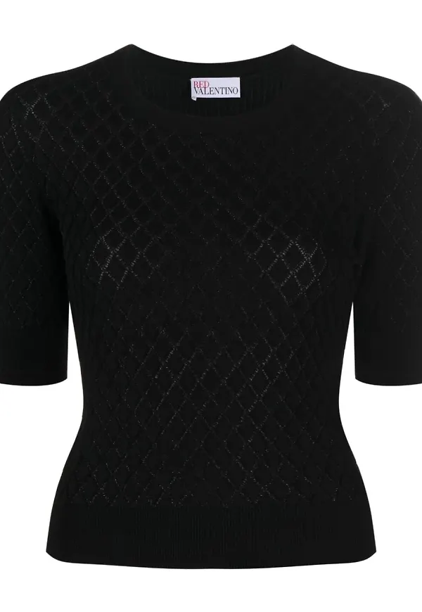 RED Valentino stickad topp - Svart