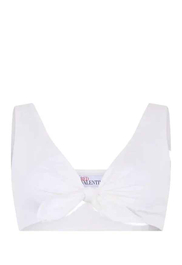 RED Valentino stickad topp med knut - Vit