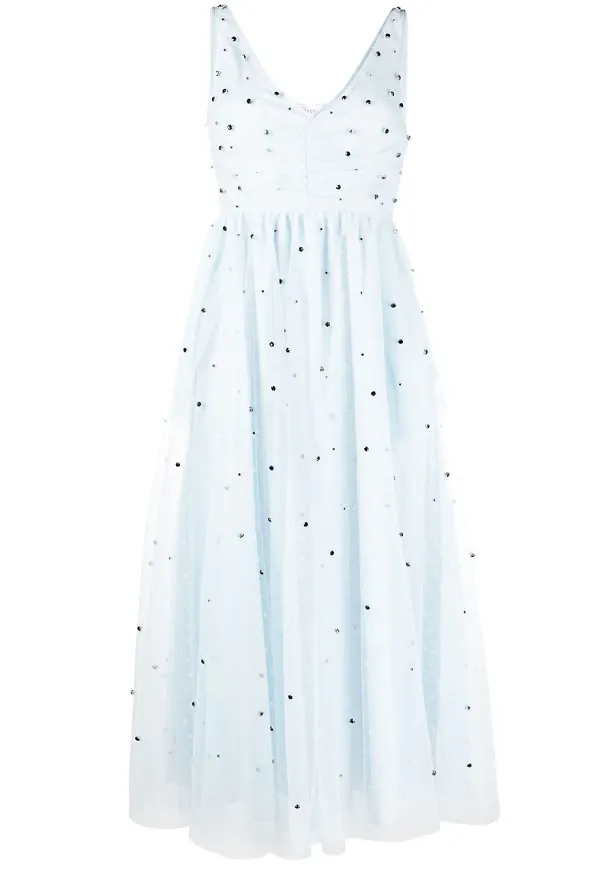 RED Valentino strassprydd klänning - Blå