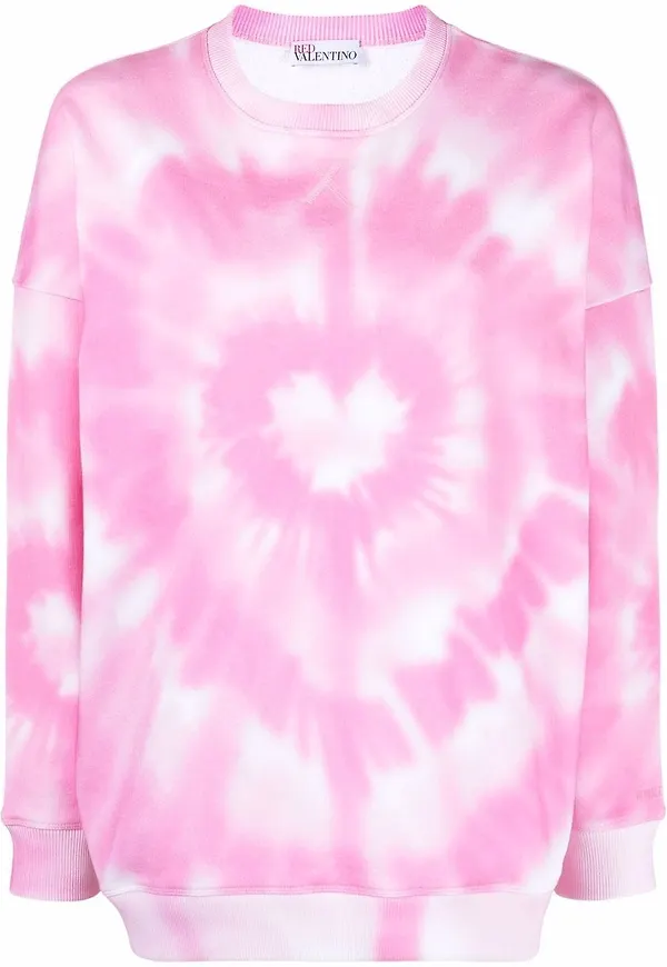 RED Valentino sweatshirt med hjärtmotiv - Rosa