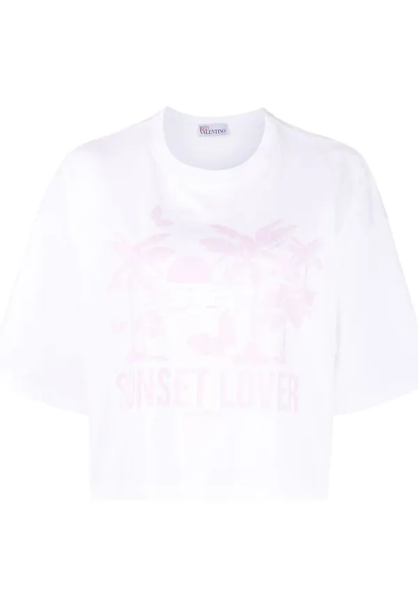 RED Valentino t-shirt med grafiskt tryck - Vit