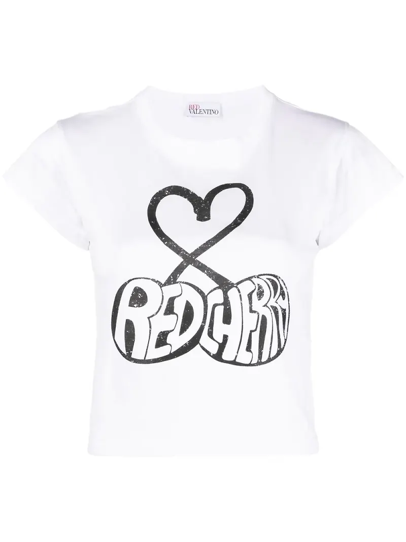 RED Valentino t-shirt med grafiskt tryck - Vit