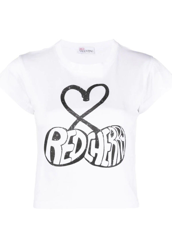 RED Valentino t-shirt med grafiskt tryck - Vit