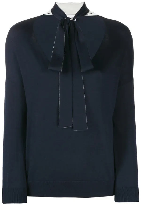 RED Valentino tröja med knytkrage - Blå