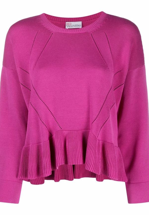 RED Valentino tröja med utsvängd fåll - Rosa