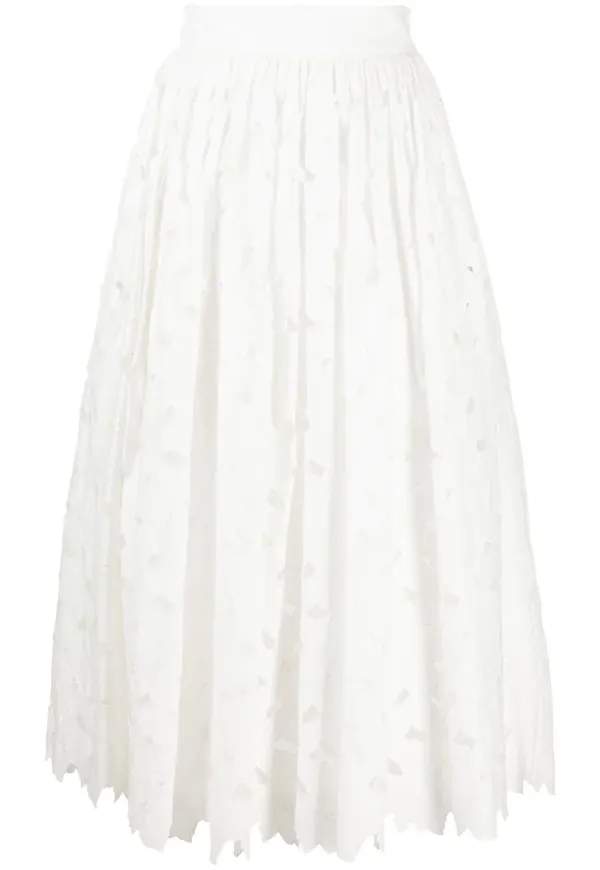 RED Valentino utskuren midikjol - Vit