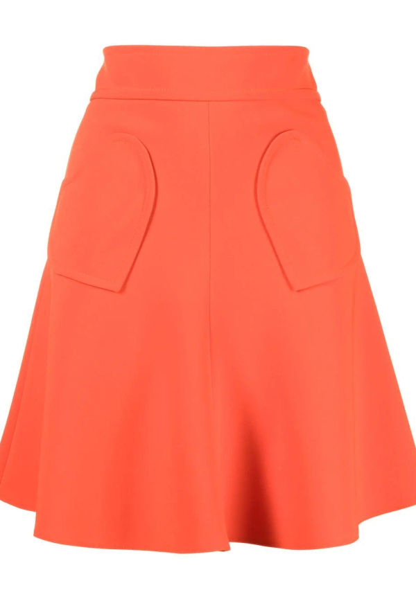 RED Valentino utsvängd minikjol - Orange